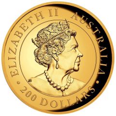 200 Dollars - Elizabeth II 6th Portrait - Kangaroo - Gold Proof