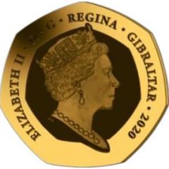 50 Pence - Elizabeth II 180th Anniversary of the Penny Black, Gold Proof