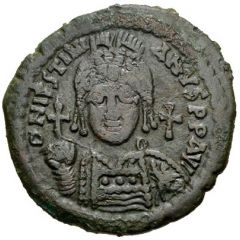 20 Nummi - Justinian I Antioch, ΘV, Bust Facing