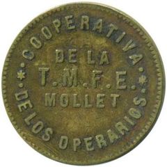 10 Centimos - Cooperativa de los Operarios de la T.M.F.E. Mollet