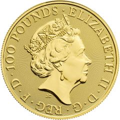100 Pounds - Elizabeth II Two Dragons, 1 oz Fine Gold