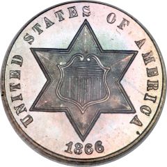 3 Cents type 3 - one line bordering star