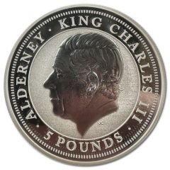 5 Pounds - Charles III Bald Eagle, Silver 2oz.