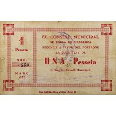 1 Peseta Pobla de Masaluca