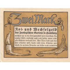 2 Mark Zoologischer Garten, imprint on reverse
