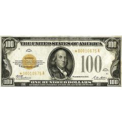 100 Dollars Gold Certificate, Gold Seal left