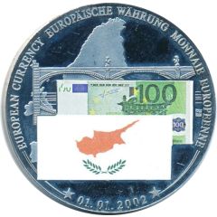 Medal - European Currency Cyprus - 100 Euro