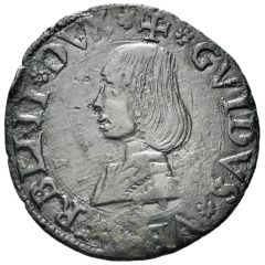 Quattrino - Guidobaldo I of Montefeltro Tall bust