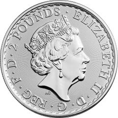2 Pounds - Elizabeth II 5th portrait, 1 oz Fine Silver