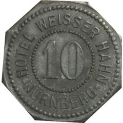 10 Pfennig - Nürnberg Hotel Weisser Hahn