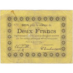 2 Francs - Pipaix