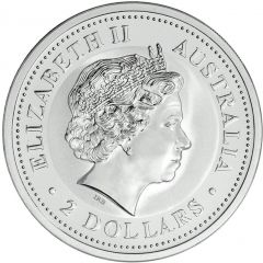 2 Dollars - Elizabeth II 4th Portrait - Year of the Snake - Silver Bullion Coin