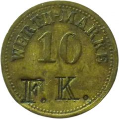 10 Pfennig Werth-Marke, Countermarked `F.K.`