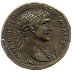 Sestertius - Trajan S P Q R OPTIMO PRINCIPI S C, Victory