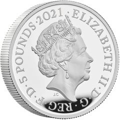 5 Pounds - Elizabeth II Gothic Crown Portrait, Silver Proof