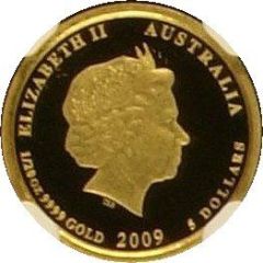 5 Dollars - Elizabeth II 4th Portrait - Australian Kookaburra - Gold Set