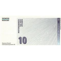 Siemens Nixdorf Musterbanknote 10