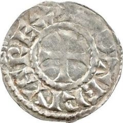 Denier - Lothair II Bourges mint, monogram