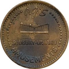 Token - J.J.`s Amusements Sudbury, Ontario