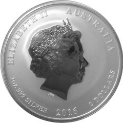 2 Dollars - Elizabeth II 4th Portrait - Year of the Monkey - Silver Bullion Coin