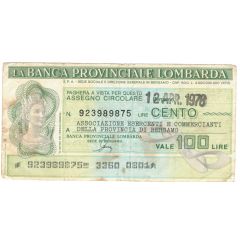100 Lire Banca Provinciale Lombarda