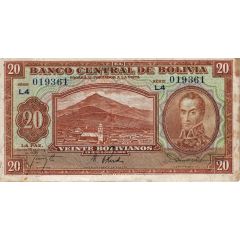 20 Bolivianos - 2 Bolivares 1928