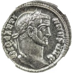 Argenteus - Diocletianus VIRTVS MILITVM, Rome