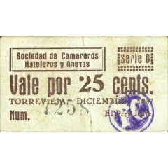 25 Céntimos Torrevieja, Sociedad de Camareros, Hoteleros y Anexos
