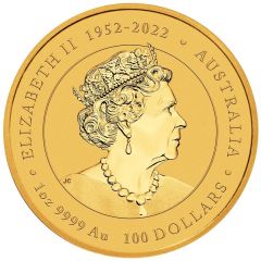 100 Dollars In the name of Elizabeth II, 6th Portrait - Year of the Dragon - Gold Coin