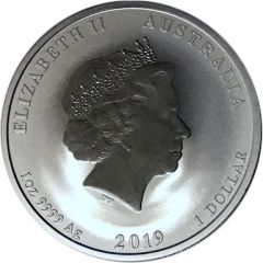 1 Dollar - Elizabeth II 4th Portrait - Year of the Pig - Silver Bullion Coin