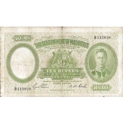 10 Rupees - George VI green
