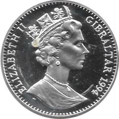 1 Crown - Elizabeth II 3 players running with ball, Silver Proof Issue