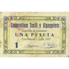 1 Peseta Crevillente, Cooperativas Textil y Alpargatera