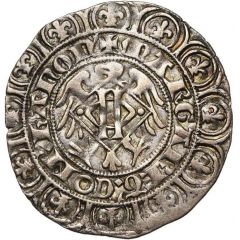 Groat `with Eagle` - Margaret II of Avesnes 12 lilies