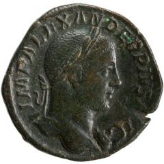 Sestertius - Severus Alexander P M TR P XII COS III P P S C, Sol
