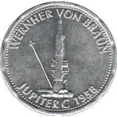 Token - Shell - Man in Flight #15 - Wernher Von Braun, Jupiter C, 1958