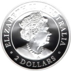 2 Dollars - Elizabeth II 6th Portrait - Australian Brumby - Silver Proof - High Relief