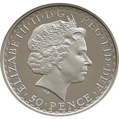 50 Pence - Elizabeth II 4th portrait, 1/4 oz Fine Silver