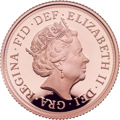 1 Sovereign - Elizabeth II 5th portrait, George III Bicentenary