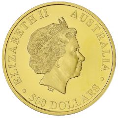 500 Dollars - Elizabeth II 4th Portrait - Australian Stock Horse - Gold Bullion Coin