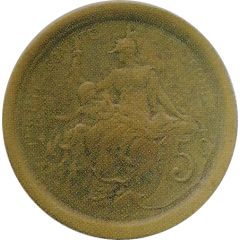 5 centimes Daniel-Dupuis Epreuve uniface de revers en bronze, flan très large