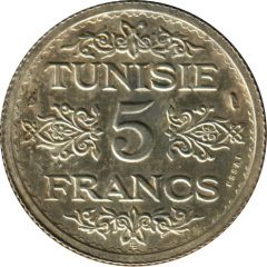 5 Francs - Ahmad II Reverse Essai