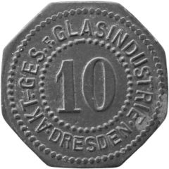 10 Pfennigs - Dresden Akt. Ges. F. Glasindustrie