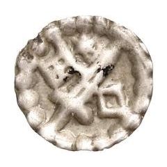 Denier Bracteate - Anonymous Sword left, key right and down, star above