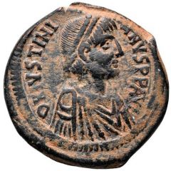 40 Nummi - Justinian I Antioch, ☩THЄЧPº☩, Bust Right