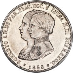 5 Lire, 1 Scudo - Roberto di Borbone