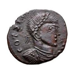 Æ In the name of Constantine I, Bust facing right, draped