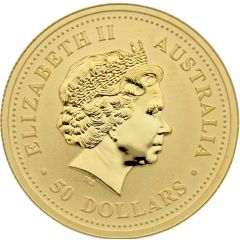 50 Dollars - Elizabeth II 4th Portrait - Year of the Rooster - Gold