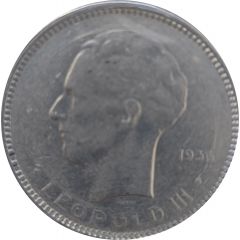 5 Francs - Léopold III Dutch text
