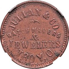 Cent - Civil War Merchant Token - Julian and Co. Watchmaker Troy, OH